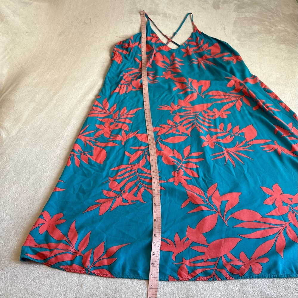 Old Navy Teal and Coral Floral Dress - Picture 6 of 8